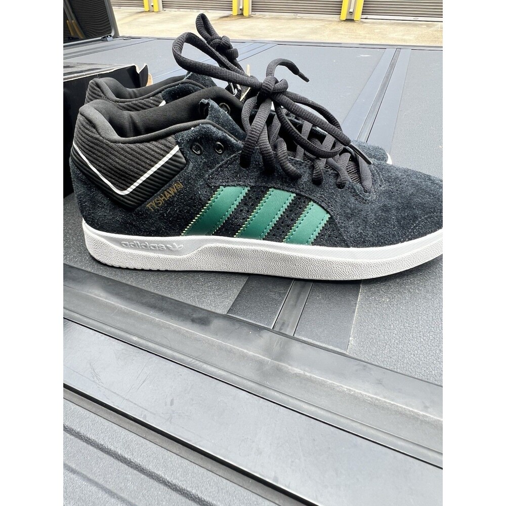 Adidas Tyshawn Mid Skateboarding GW3168 Black Green Mens Sneakers Size 10
